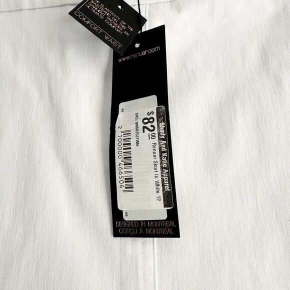 NWT Renuar White Stretch Skort Size 12 Pockets Summer Travel Golf Resort Wear - Picture 7 of 9